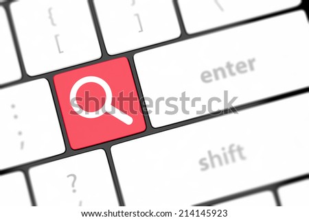 Search button on the keyboard close-up