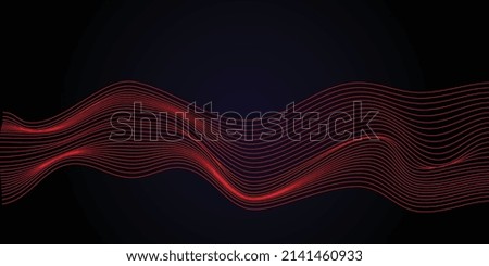 blue and black background and red line wave
