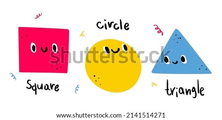 Hand drawn doodle vector set of shapes for kids