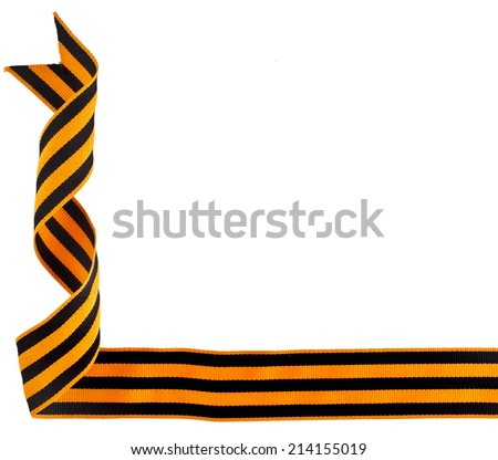 black orange strip ribbon tape, St. George isolated on white background