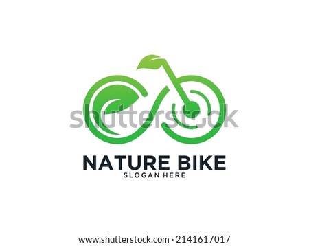 green nature bike with leaf logo design
