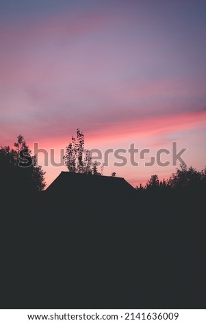Evening sky in the Ukrainian village