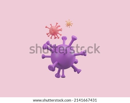 virus icon on pink background. 3d render illustration