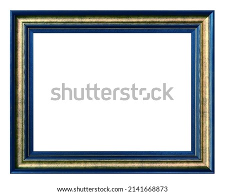 Antique  gold and blue frame isolated on the white background vintage style