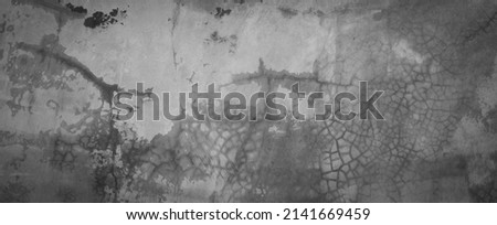 Panorama horizontal dark old cement wall for the background, Texture of a grungy black concrete wall as background for wallpaper decorative design.