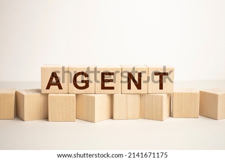 Agent Word Written In Wooden Cube