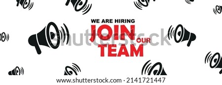 join our team sign on white background