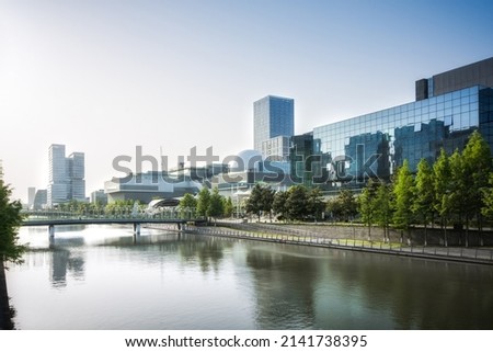 Modern office building in Ningbo, China Royalty-Free Stock Photo #2141738395