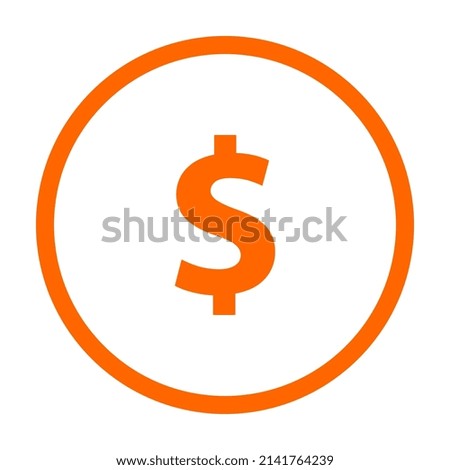 Dollar and circle on white