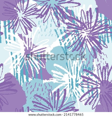 seamless mixed hand draw flower pattern background