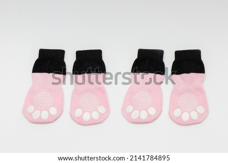 Pink and black dog socks