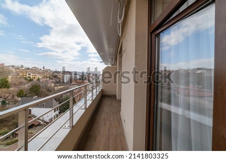 large bright balcony in a modern house
