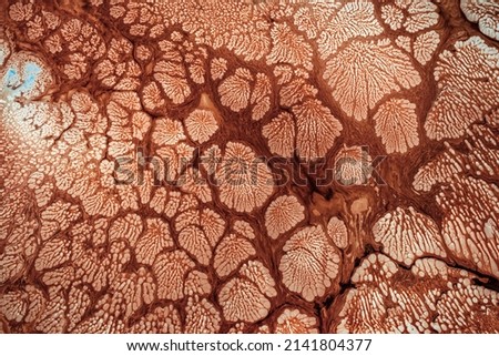Fluid art texture. Abstract backdrop with mixing paint effect. Liquid picture that flows and forms fractals. Designed for wall decoration, postcard or poster, cover design.