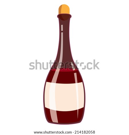 Vector illustration of wine bottle isolated on white