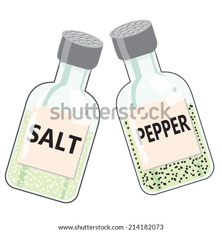 Vector illustration of salt and pepper bottle isolated on white