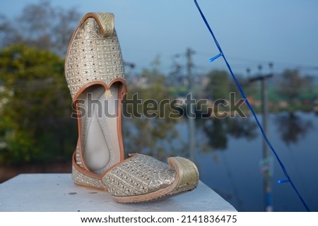 Punjabi man footwear usually know as jutti. this picture was clicked on 24 September 2021.
