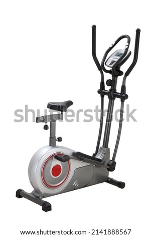 ellipse trainer machine on a white background - clipping path Royalty-Free Stock Photo #2141888567