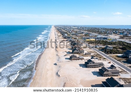 Aerial view of Nags Head Looking south Royalty-Free Stock Photo #2141910835