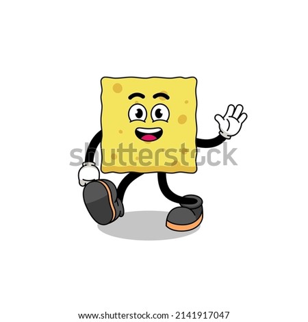sponge cartoon walking , character design