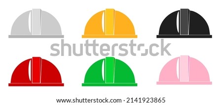 Vector Set 6 safety helmet, isolated on white
