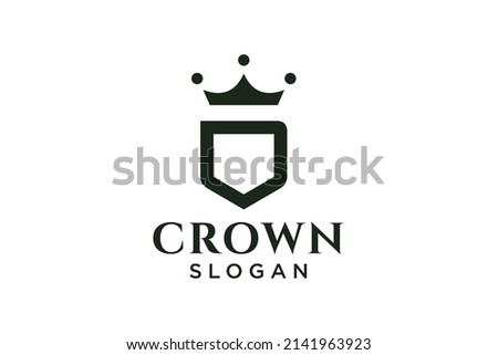 vintage crown logo and letter D symbol. Modern luxury brand element sign. Vector.
