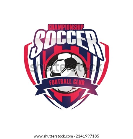 Soccer Football Badge Logo Design Templates | Sport Team Identity Vector Illustrations isolated on white Background