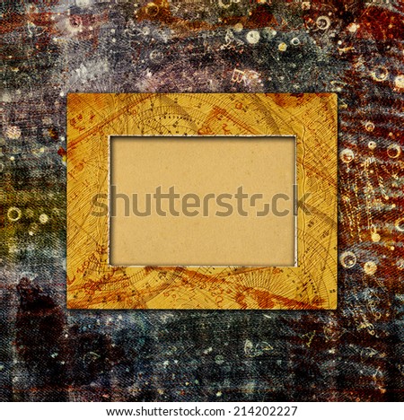 Abstract ancient background in scrapbooking style with chaotic ornamental and paper frame