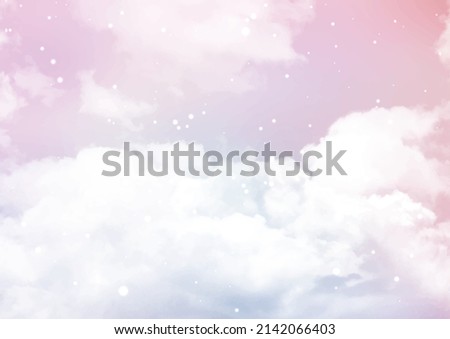 Abstract sky with sugar cotton candy clouds design Royalty-Free Stock Photo #2142066403