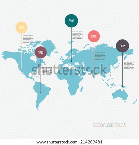 World map illustration infographics geometric concept design vector template.