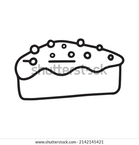 vector drawing in doodle style cake. simple line drawing of pastry, cake. black and white illustration