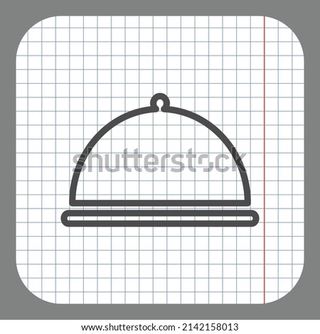 Tray simple icon vector. Flat desing. On graph paper. Grey background.ai