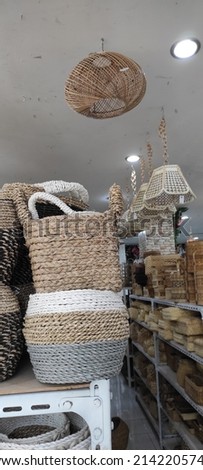 Traditional handicrafts made from bamboo have an economical selling point and are in demand by many countries in the world as decorations and other uses. This photo was taken with a close concept 