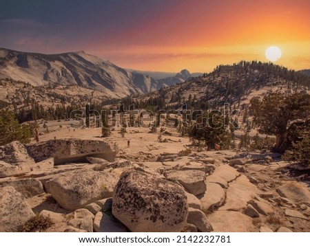 Southwest usa Yosemite National Park California valley pools mountains and forests. Royalty-Free Stock Photo #2142232781