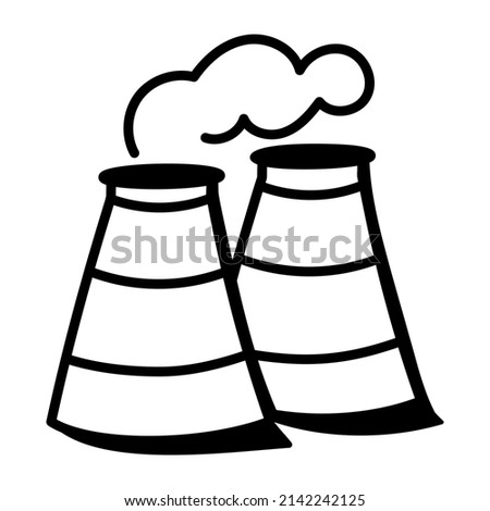 Download this doodle style icon of nuclear plants 

