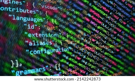 web developing programming language for website coding. mixed media background Royalty-Free Stock Photo #2142242873
