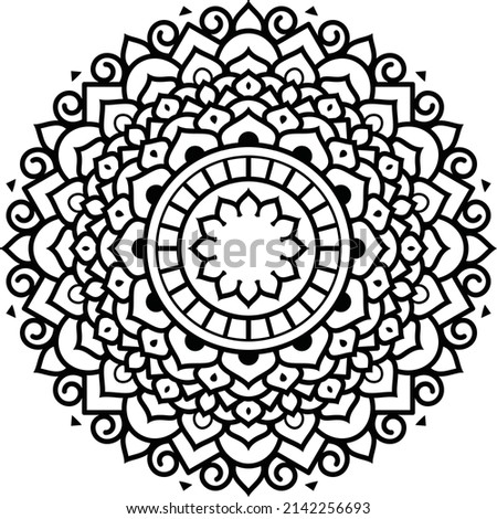 Black  White Floral vector mandala design