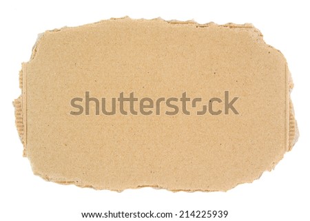 Ripped blank piece of cardboard