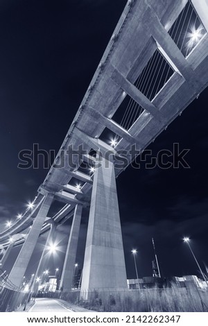 Night scenery of elevated highway or bridge 