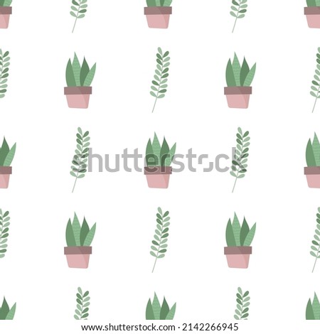 Seamless pattern with plants and greens