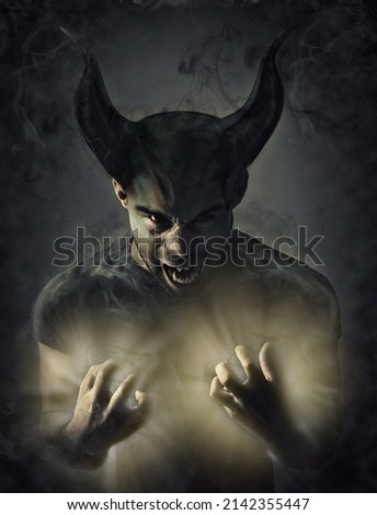 Straight from the pit. Computer manipulated shot of a demon.