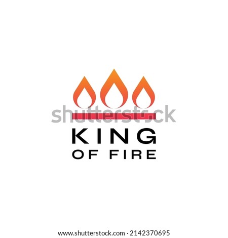 King of Fire Logo Template flame red flare simple modern crown