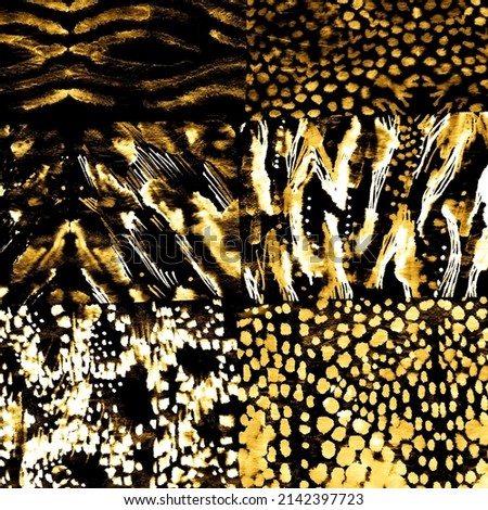 Gold Watercolour Leopard Print. Sun Leopard. Colour Animal Print. Dark Giraffe Pattern. Brown Tropical Illustration. Jungle Animal Print. Safari Vintage.