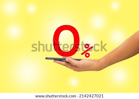 hand show 0% digit for online marketing or promotion cheap concept