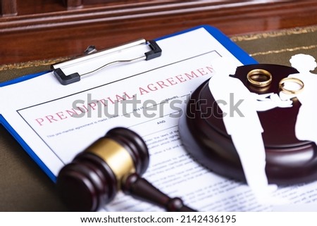 Prenuptial agreement. Family law, drafting of prenuptial agreement. Royalty-Free Stock Photo #2142436195