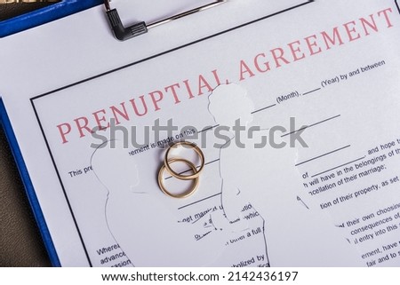 Prenuptial agreement. Family law, drafting of prenuptial agreement. Royalty-Free Stock Photo #2142436197