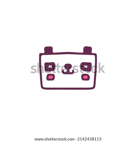 Cute square panda head, illustration for t-shirt, street wear, sticker, or apparel merchandise. With doodle, retro, and cartoon style.