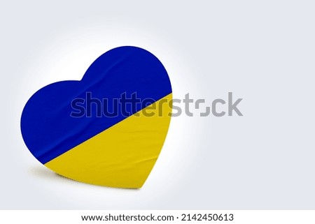 Ukraine flag color heart on white background