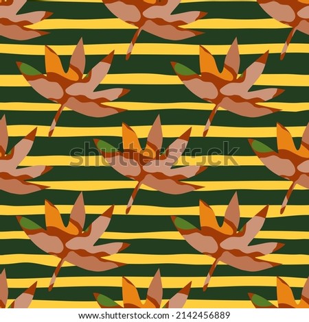 Abstract palm leaves tropical seamless pattern. Creative leaf endless wallpaper. Exotic hawaiian jungle backdrop. Rainforest background. Design for fabric , textile print, wrapping, cover