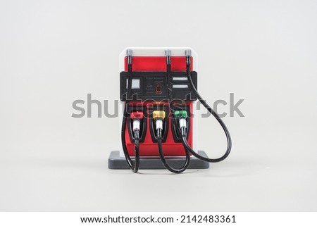 Colorful gasoline diesel fuel dispenser Royalty-Free Stock Photo #2142483361