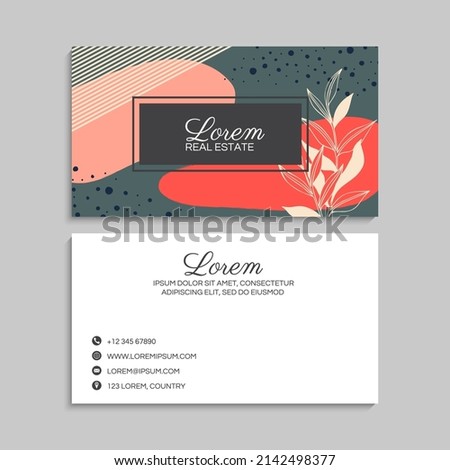 Cute Floral pattern Business card name card Design Template
